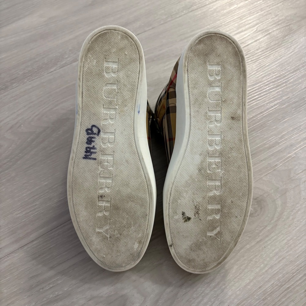 Burberry Shoe Women Vintage Check High Sneakers Tan Black ITLEOSH074CAS IT 38 - Picture 9 of 16